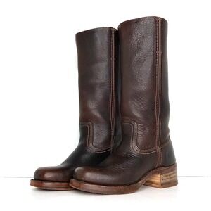 Frye 14L Campus Brown Square Toe Pull On Tall Block Heel Boots Women’s 7 Shoes